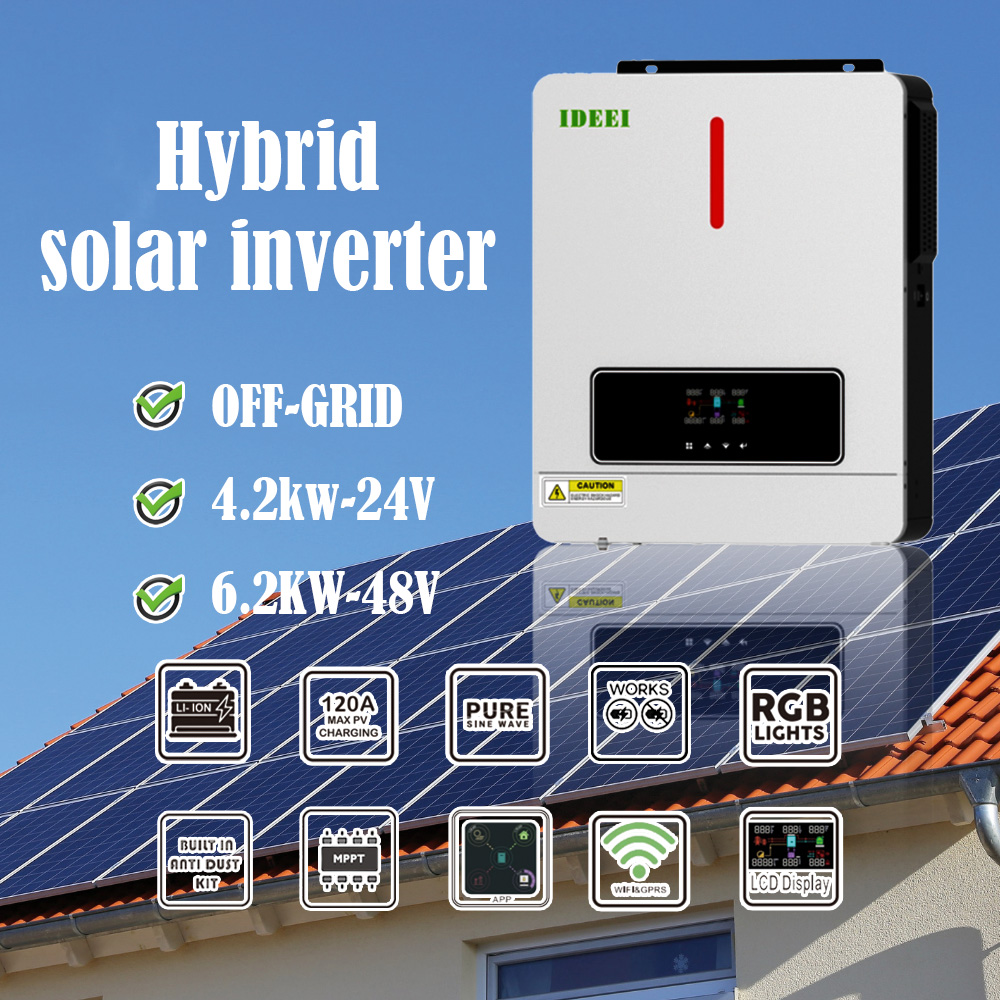 `QB42/62 Hybrid Solar Inverter 24V 48V 120A MPPT` view 2